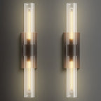 KAYLA Modern Glass Wall Sconces, Indoor Wall Lighting Wall Light Fixtures, Vanity Light with Glass Shade(2-Sets)