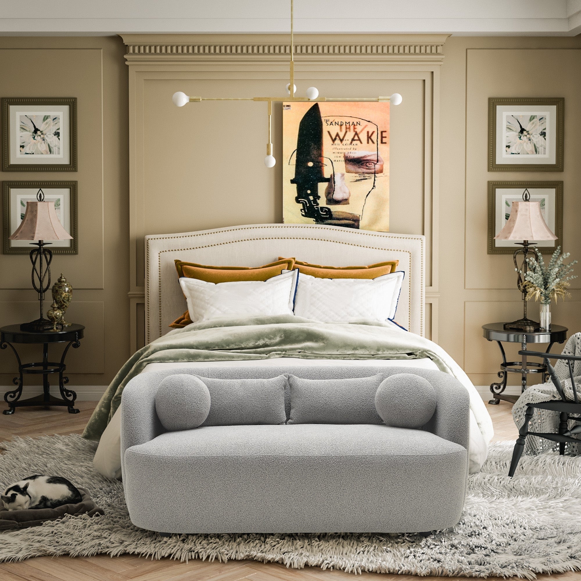 KINWELL Boucle Upholstered 2-Seats Loveseat with Pillows