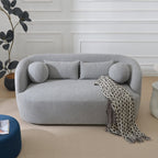 KINWELL Boucle Upholstered 2-Seats Loveseat with Pillows