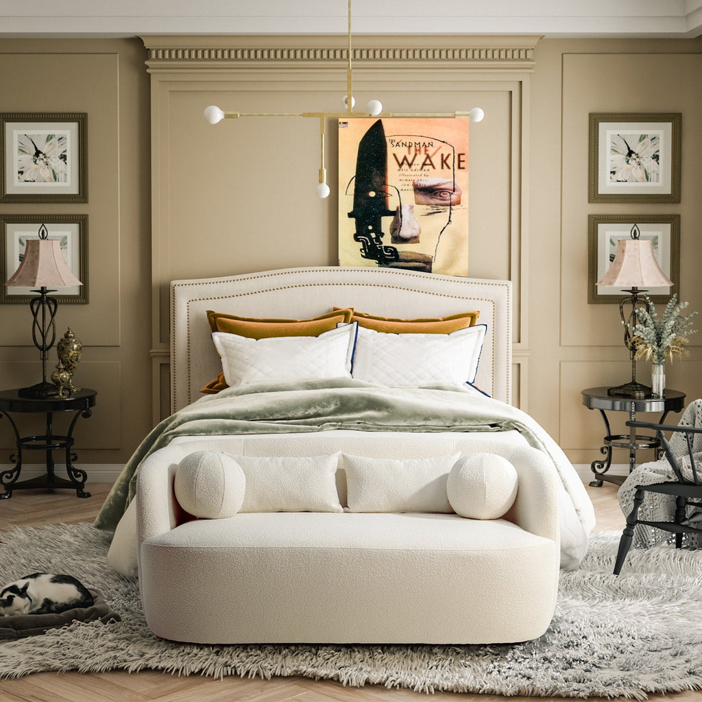 KINWELL Boucle Upholstered 2-Seats Loveseat with Pillows