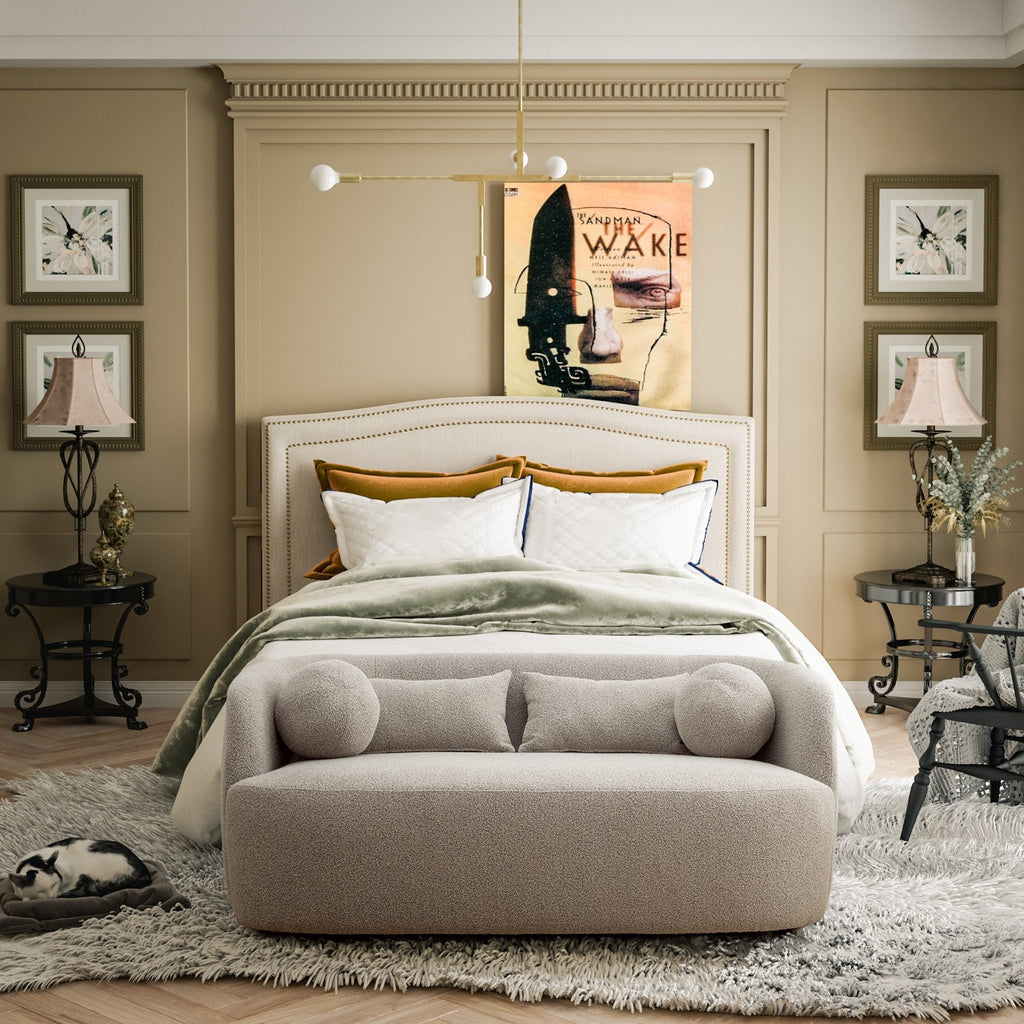 KINWELL Boucle Upholstered 2-Seats Loveseat with Pillows