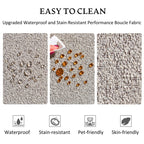 KINWELL Boucle Upholstered 2-Seats Loveseat with Pillows