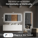 KIOTEE Super Bright Anti-fog LED Bathroom Mirror with Backlit and Front Lighting 3-Year Warranty