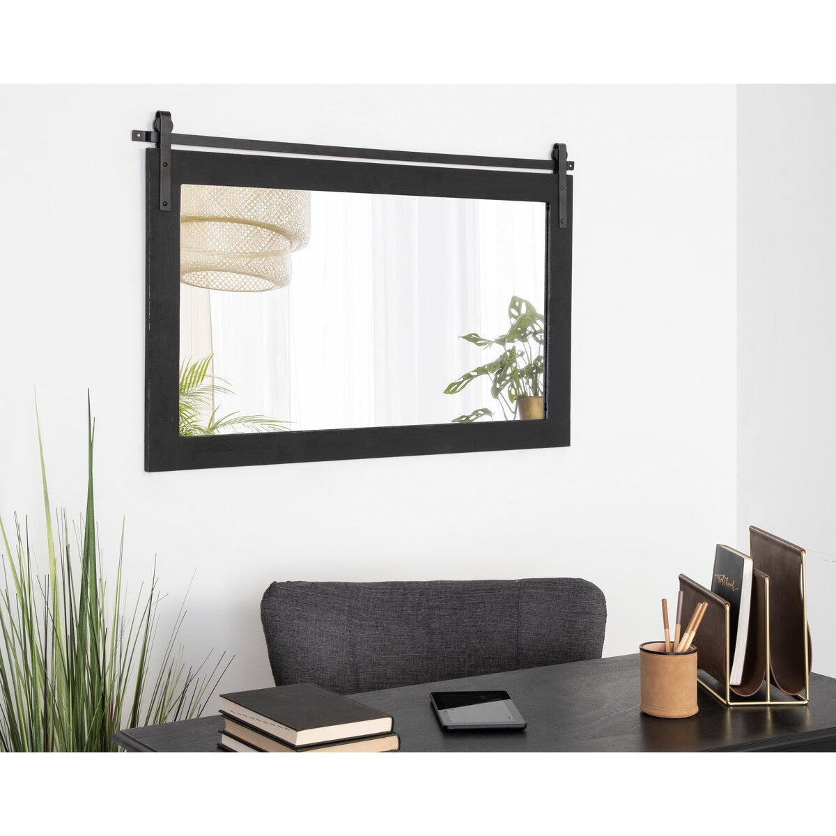 Kate and Laurel Cates Rustic Rectangular Wall Mirror