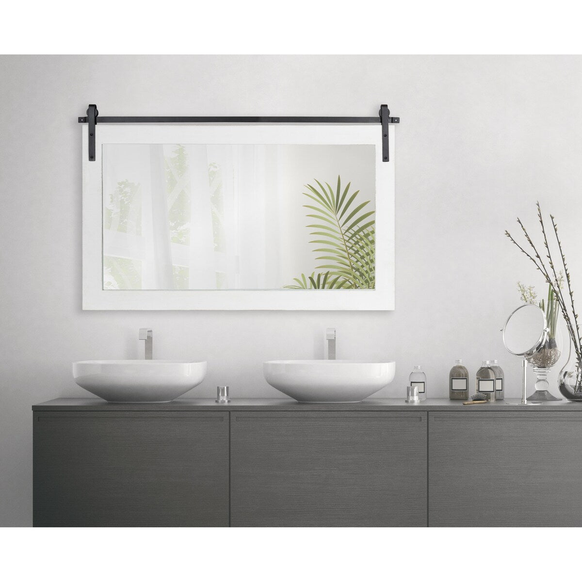 Kate and Laurel Cates Rustic Rectangular Wall Mirror