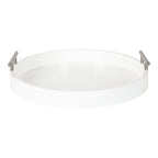 Kate and Laurel Lipton Round Decorative Tray with Metal Handles