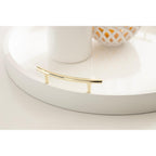 Kate and Laurel Lipton Round Decorative Tray with Metal Handles