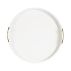 Kate and Laurel Lipton Round Decorative Tray with Metal Handles
