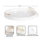 Kate and Laurel Lipton Round Decorative Tray with Metal Handles