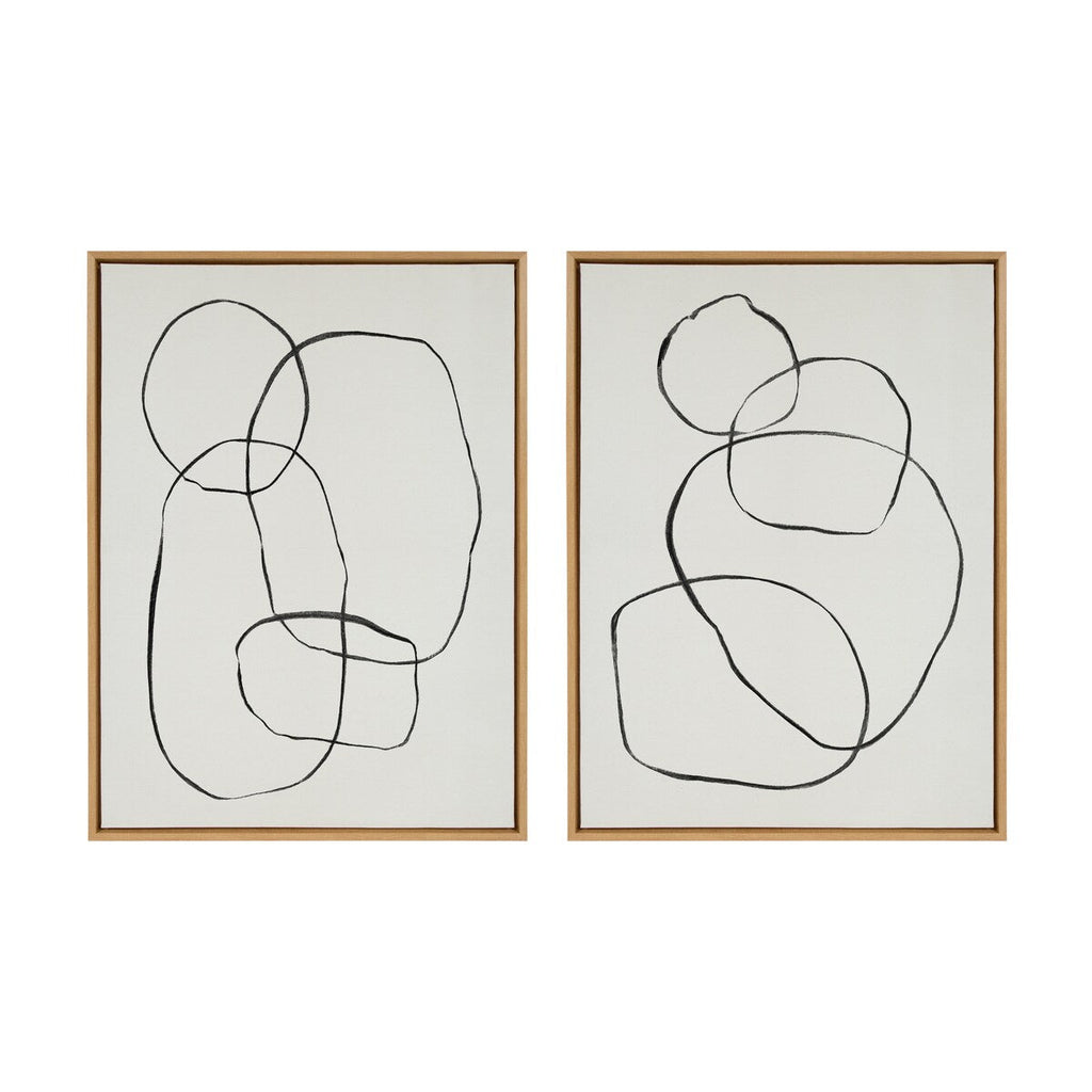 Kate and Laurel Sylvie Modern Circles Framed Canvas Set by Teju Reval