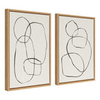 Kate and Laurel Sylvie Modern Circles Framed Canvas Set by Teju Reval
