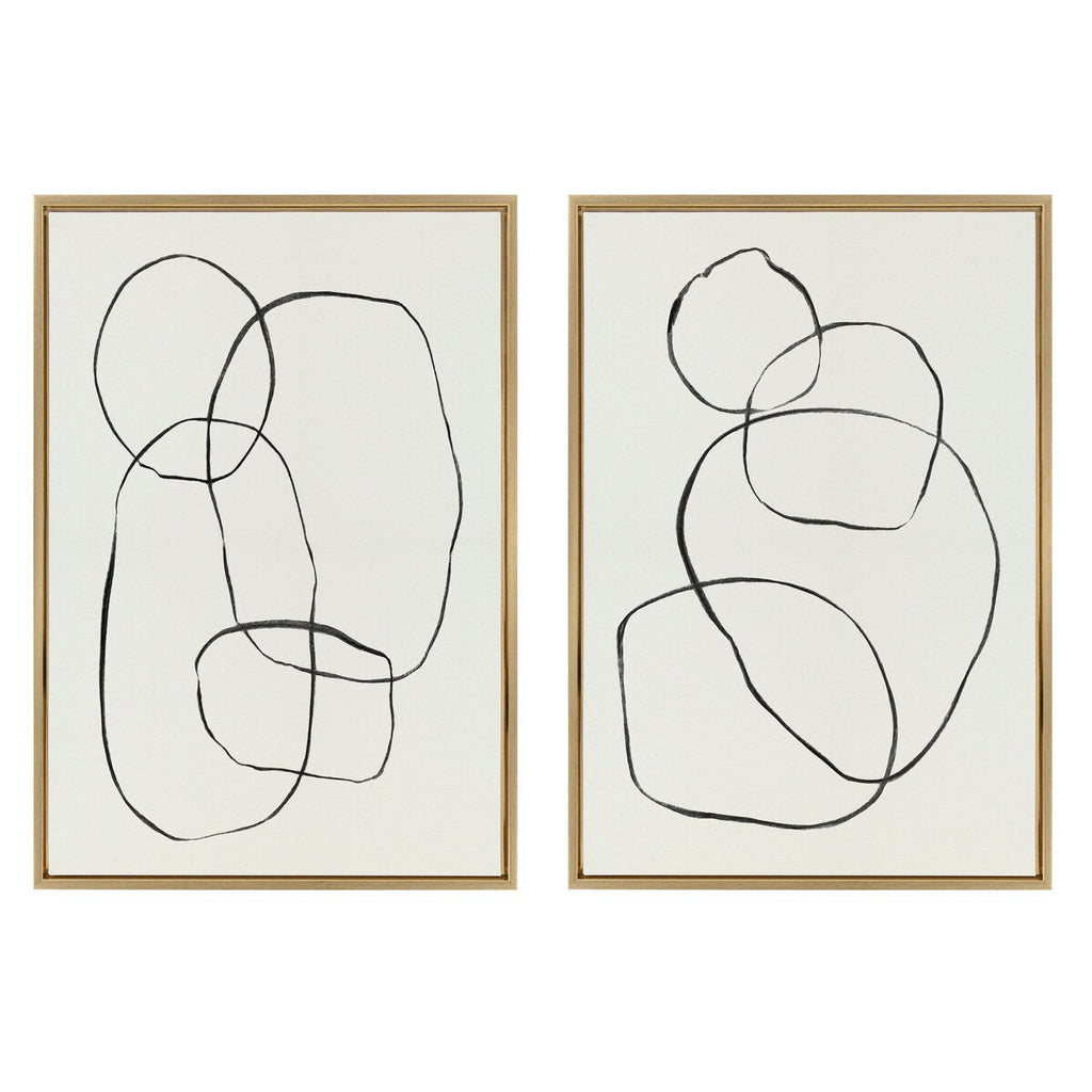 Kate and Laurel Sylvie Modern Circles Framed Canvas Set by Teju Reval