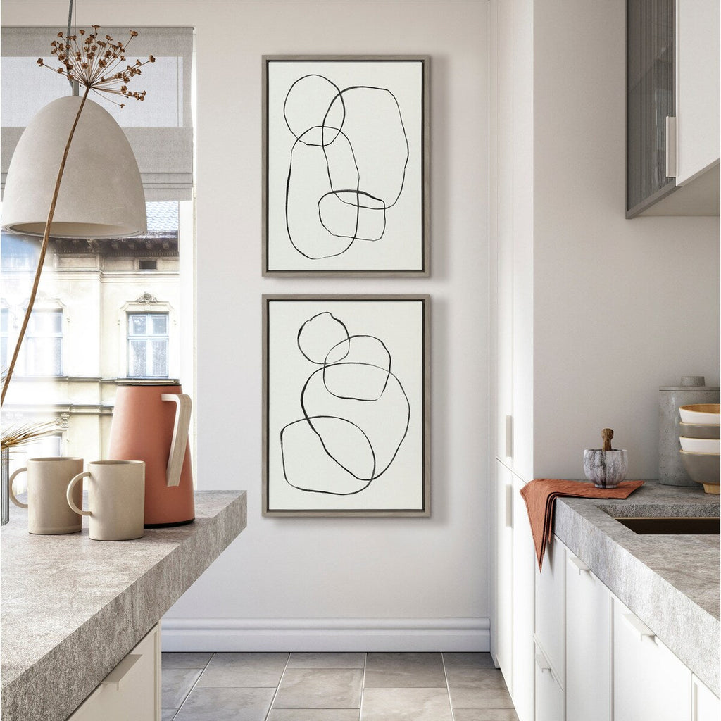 Kate and Laurel Sylvie Modern Circles Framed Canvas Set by Teju Reval