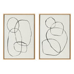 Kate and Laurel Sylvie Modern Circles Framed Canvas Set by Teju Reval
