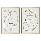 Kate and Laurel Sylvie Modern Circles Framed Canvas Set by Teju Reval