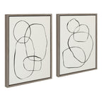 Kate and Laurel Sylvie Modern Circles Framed Canvas Set by Teju Reval