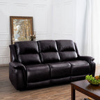 Leather Manual Recliner Sofa Collection for Living Room Leather Reclining Furniture for Home Office Living Room