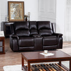 Leather Manual Recliner Sofa Collection for Living Room Leather Reclining Furniture for Home Office Living Room