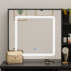 Kerrogee Makeup Vanity Set with Adjustable Lighted Mirror & Stool - 39.4L x 19.7W x 53.5H