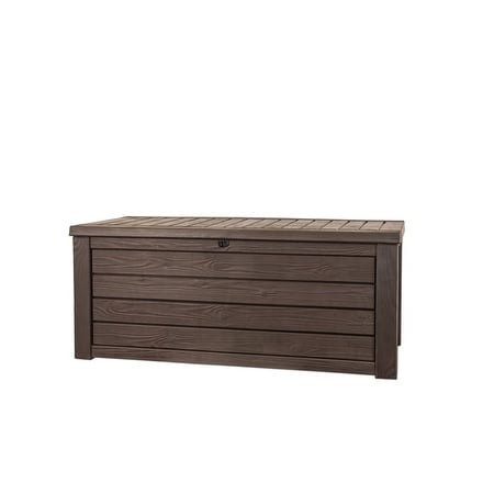 Keter Westwood 150 Gallon Large Durable Resin Outdoor Storage Deck Box For Furniture and Supplies, Brown
