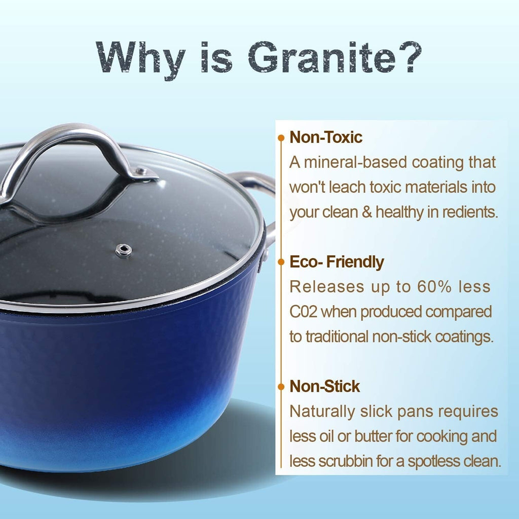 Kitchen Academy 15-piece Nonstick Granite-coated Cookware Set