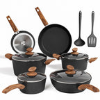 Kitchen Cookware Sets Nonstick, 12 Piece Pots and Pans Set Granite Cooking Set