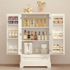 Kitchen Storage Pantry Cabinet, Freestanding Bathroom Storage Cabinet with 2 Doors and Drawers