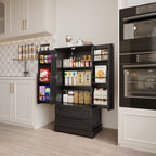 Kitchen Storage Pantry Cabinet, Freestanding Bathroom Storage Cabinet with 2 Doors and Drawers