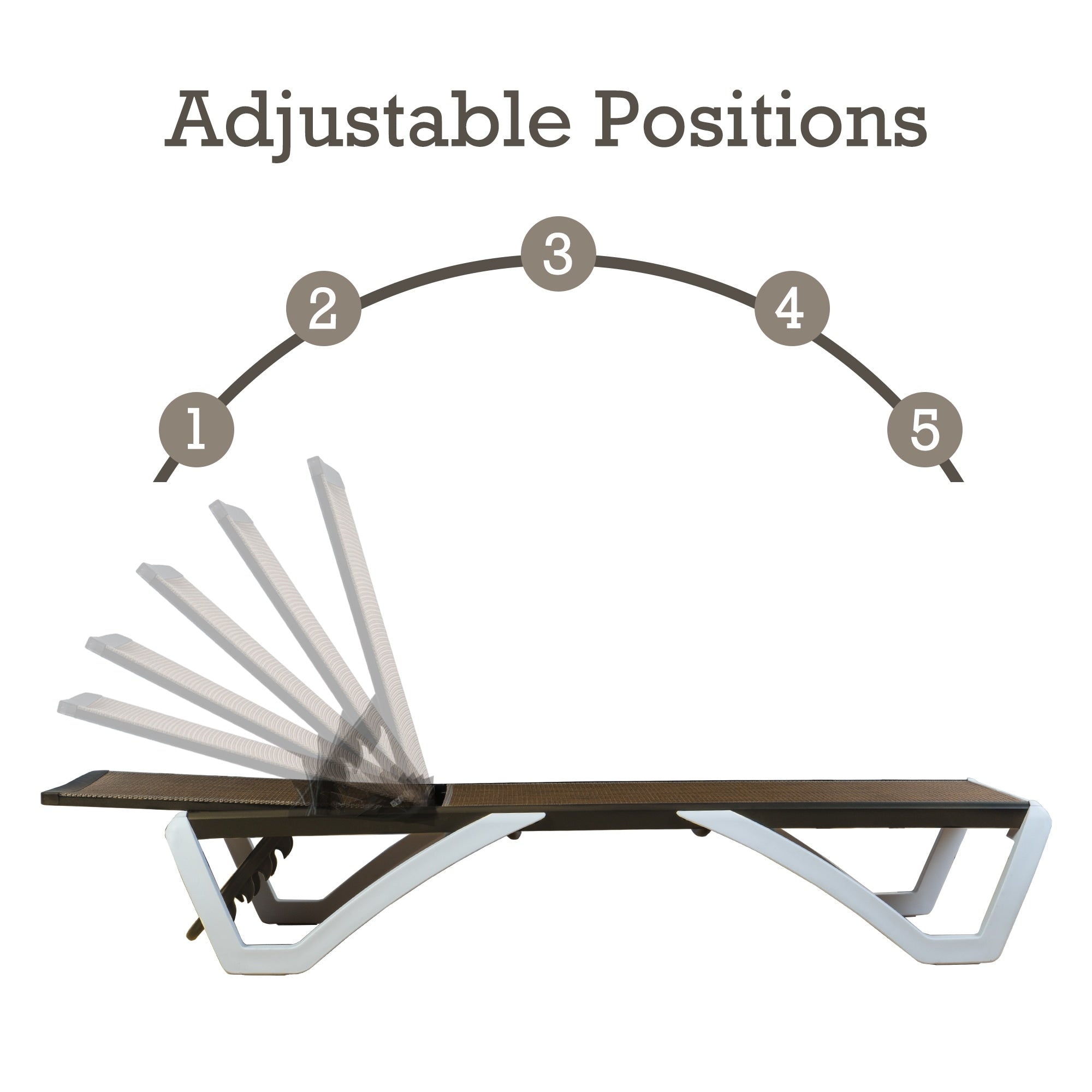 Kozyard Alan Full Flat Aluminum and Polypropylene Resin Legs Patio Reclining Adjustable Chaise Lounge