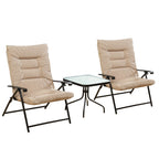 Kozyard Elsa 3 Pieces Outdoor Patio Furniture Padded Folding Bistro-Sets