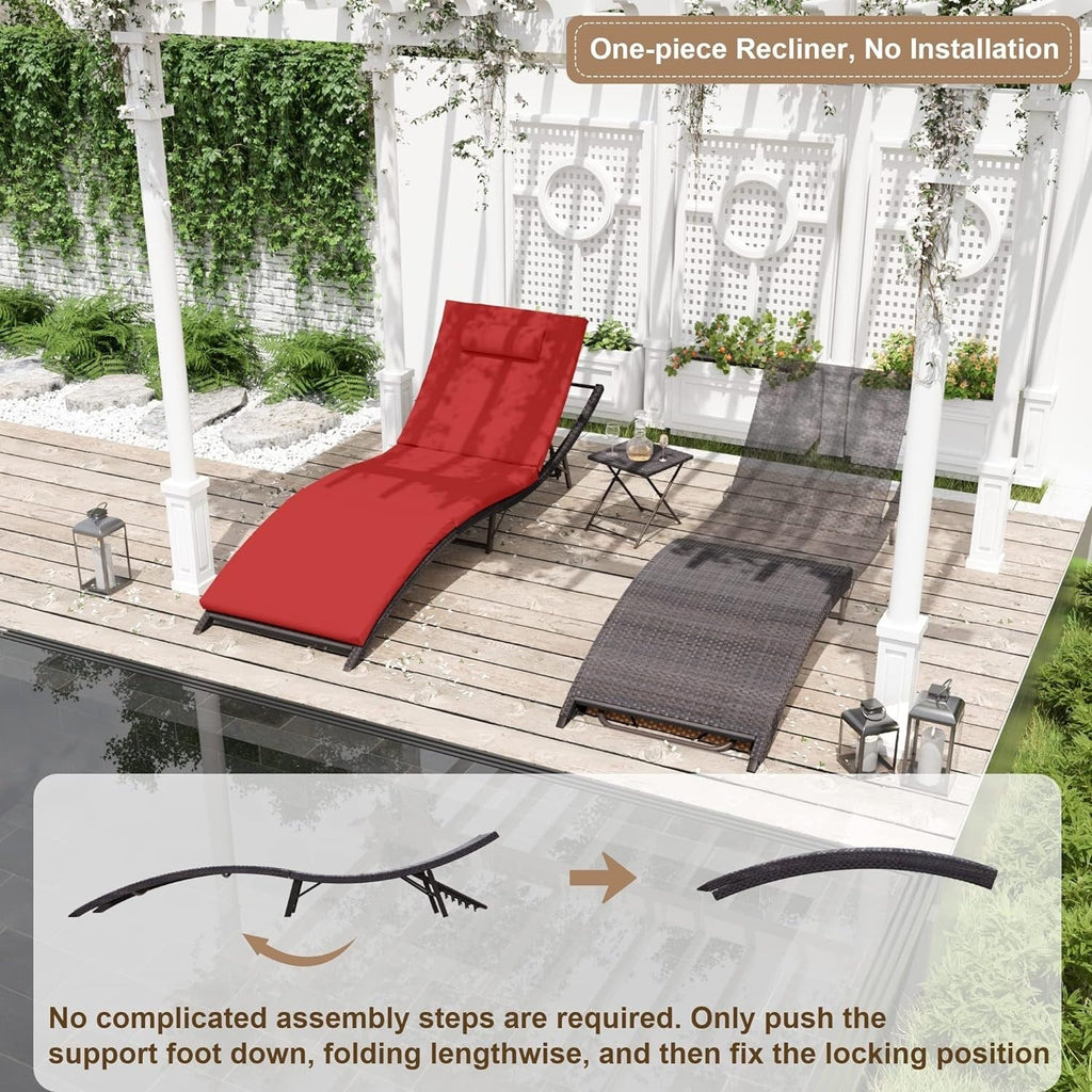 Kullavik 3-PiecesOutdoor Chaise Lounge Set