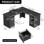 Moasis L Shaped Gaming Desk 59-Inch Computer Corner Desk with Monitor Stand