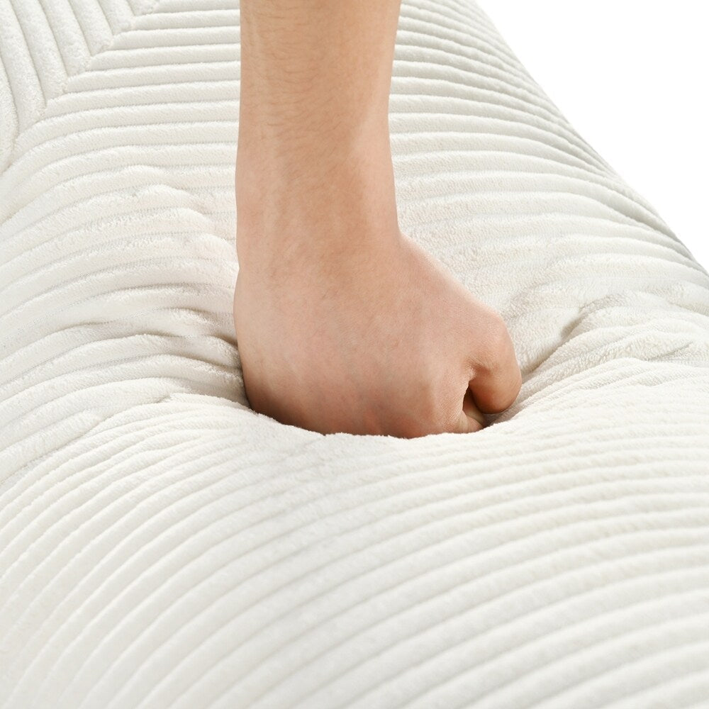 L-Shaped Modular Sofa Bed in Corduroy Fabric