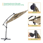 LIVOOSUN 10ft LED Patio Offset Umbrella With Cross Base