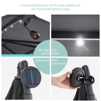 LIVOOSUN 10ft LED Patio Offset Umbrella With Cross Base