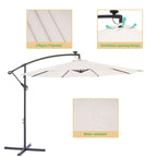 LIVOOSUN 10ft LED Patio Offset Umbrella With Cross Base