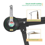 LIVOOSUN 10ft LED Patio Offset Umbrella With Cross Base