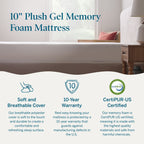 Lucid 10-inch Luxury Gel Memory Foam Mattress