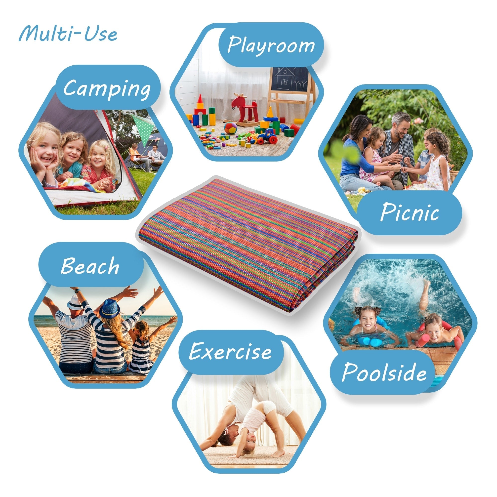 Lalune Beach Stripe Indoor Outdoor Area Rug