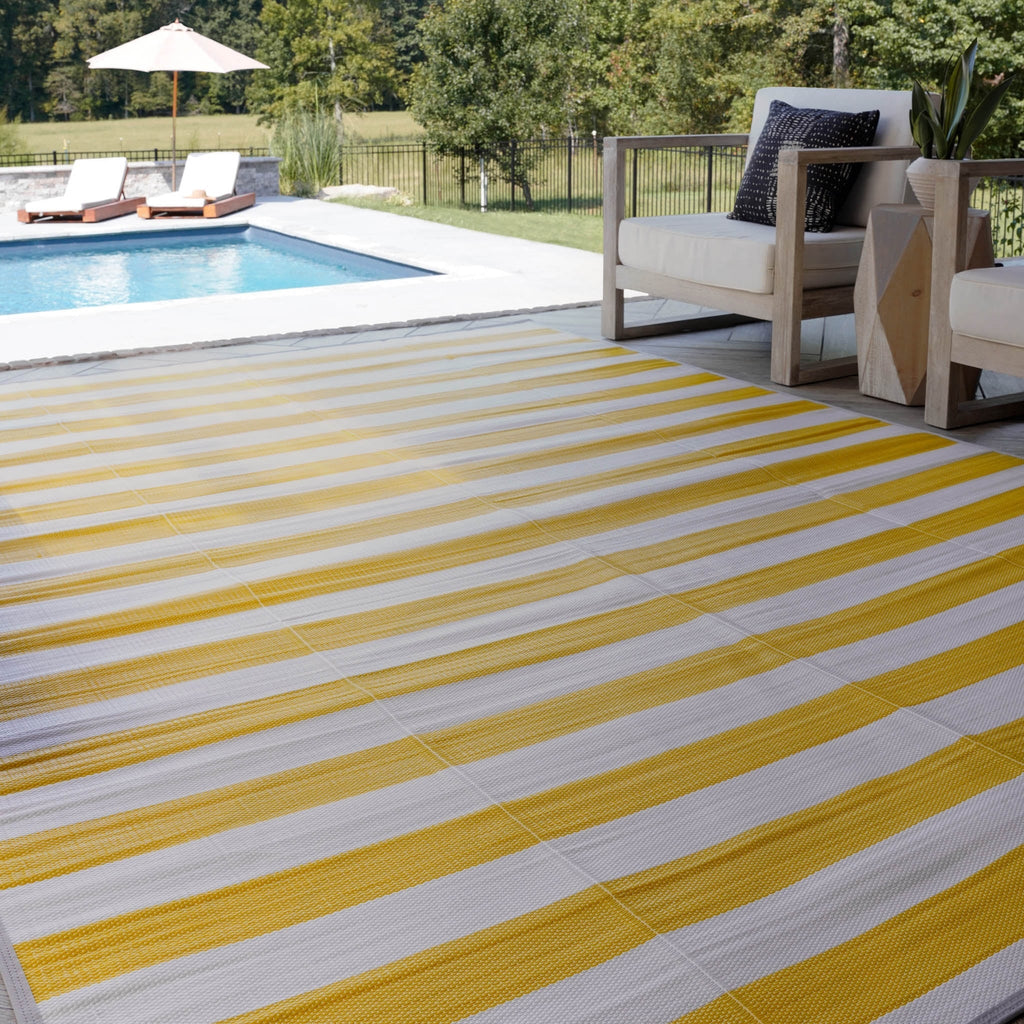 Lalune Beach Stripe Indoor Outdoor Area Rug