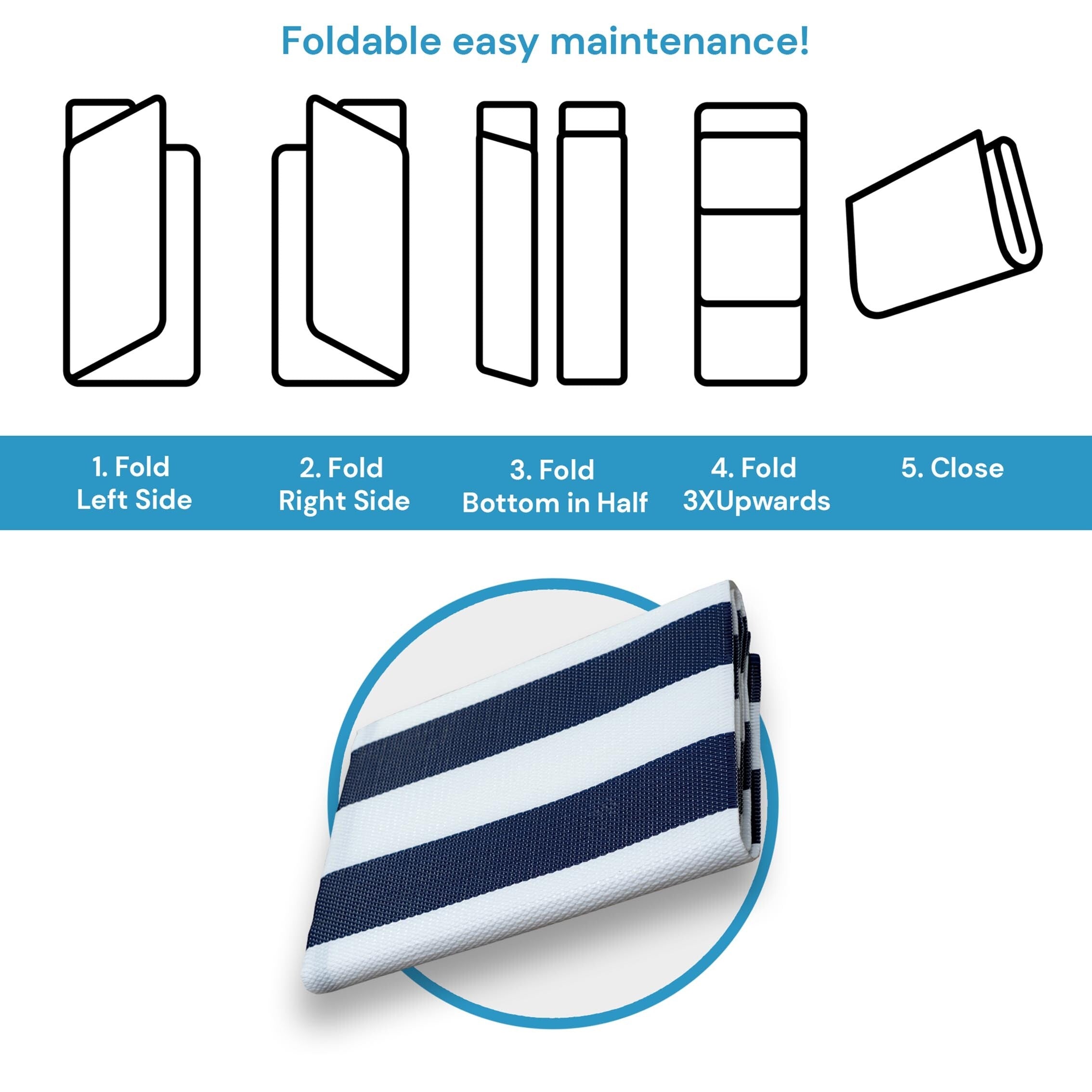 Lalune Beach Stripe Indoor Outdoor Area Rug