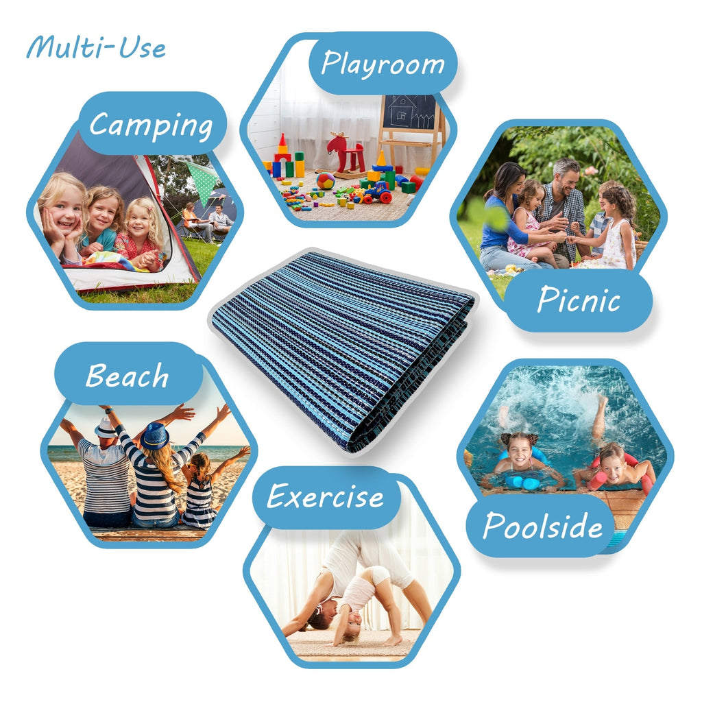 Lalune Beach Stripe Indoor Outdoor Area Rug