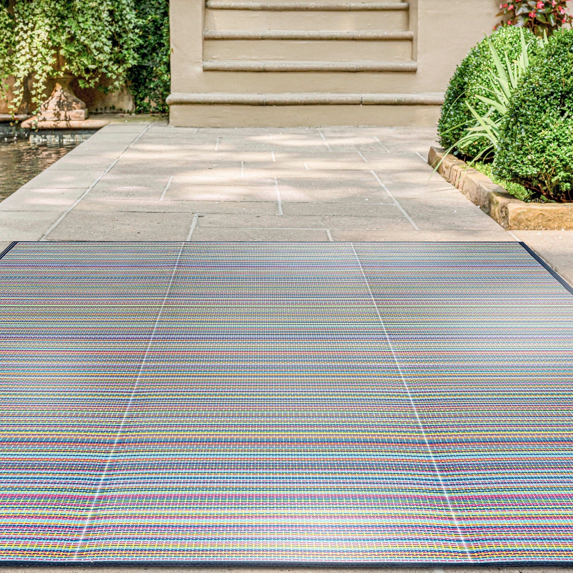 Lalune Beach Stripe Indoor Outdoor Area Rug