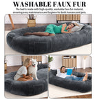 Giant Dog Bed for Humans 71x48x14 Large Dog Bed for People Adults, Washable Napping Dog Bed
