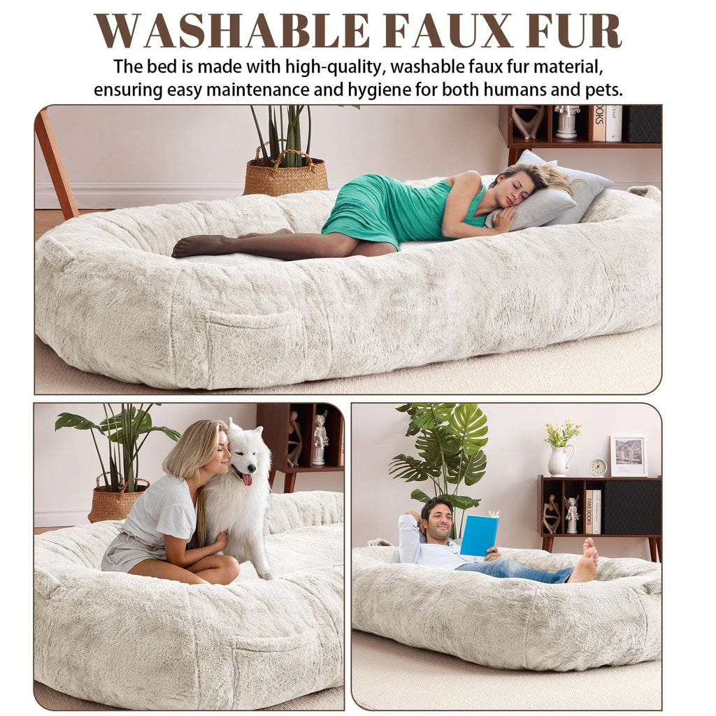 Giant Dog Bed for Humans 71x48x14 Large Dog Bed for People Adults, Washable Napping Dog Bed