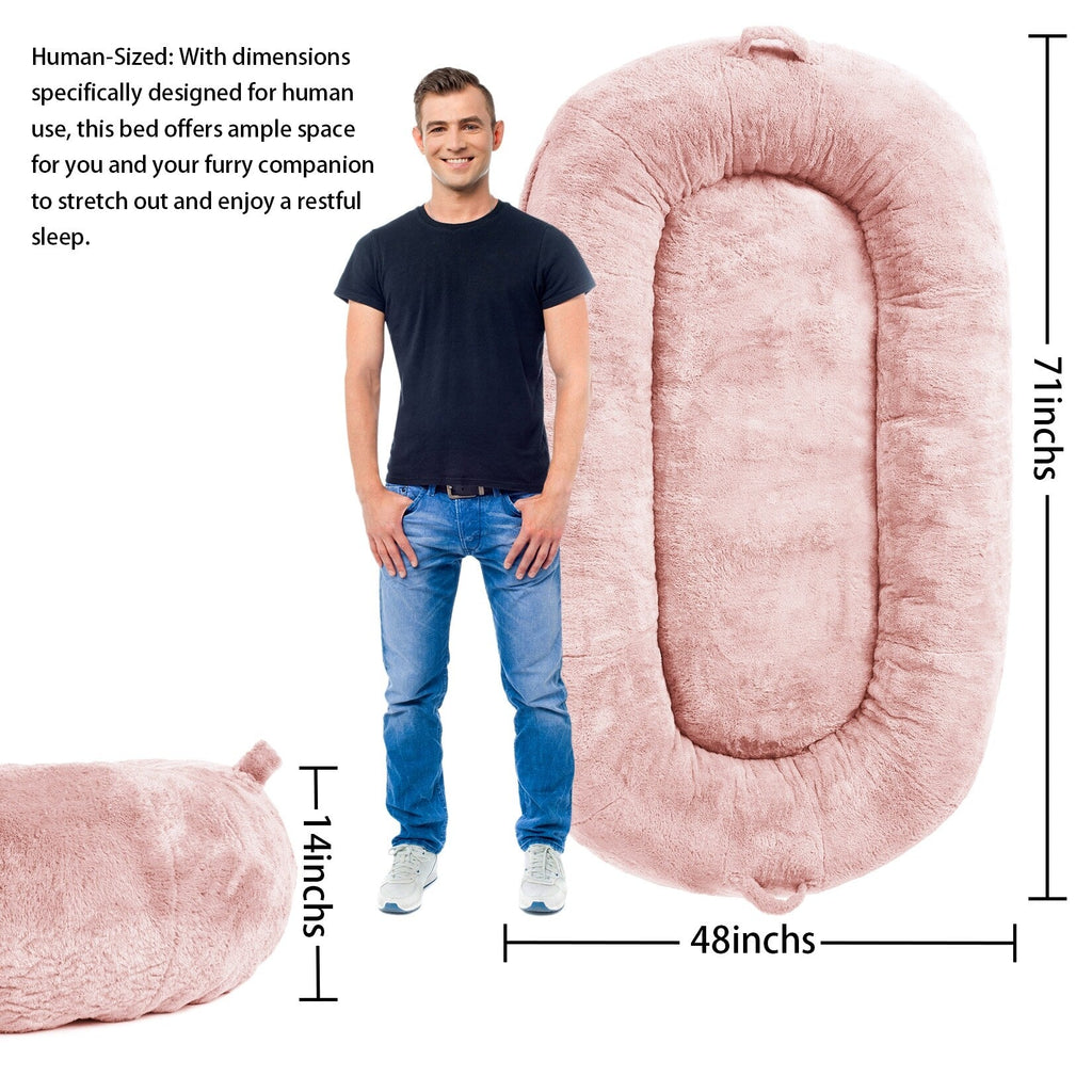 Giant Dog Bed for Humans 71x48x14 Large Dog Bed for People Adults, Washable Napping Dog Bed