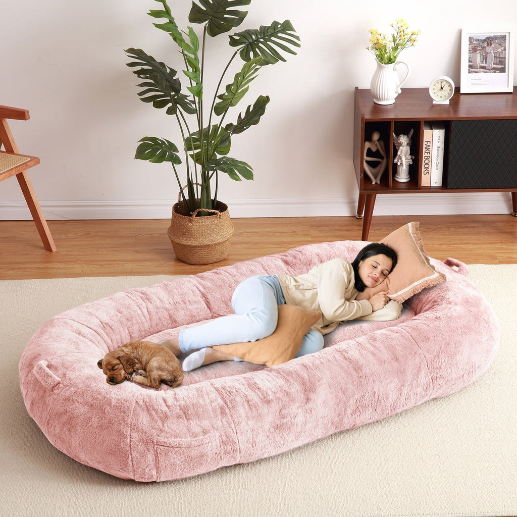 Giant Dog Bed for Humans 71x48x14 Large Dog Bed for People Adults, Washable Napping Dog Bed