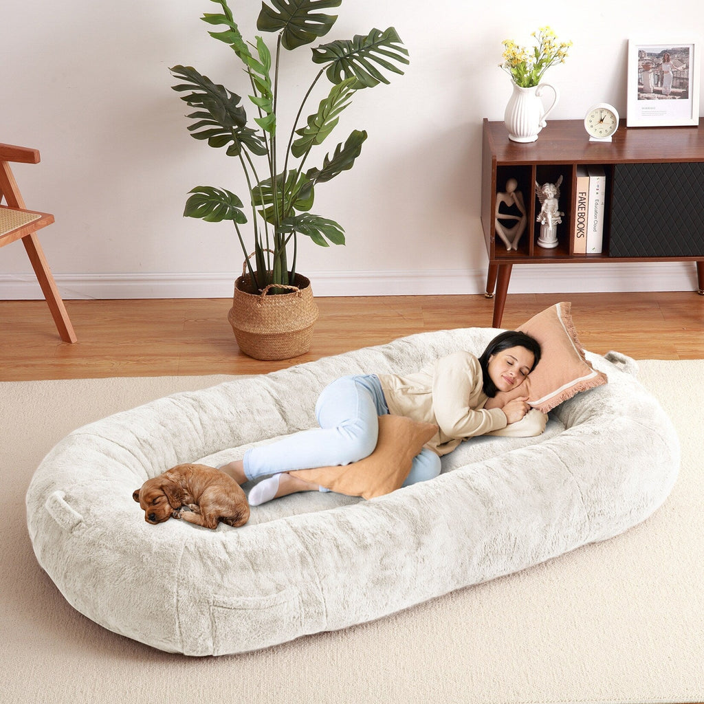 Giant Dog Bed for Humans 71x48x14 Large Dog Bed for People Adults, Washable Napping Dog Bed