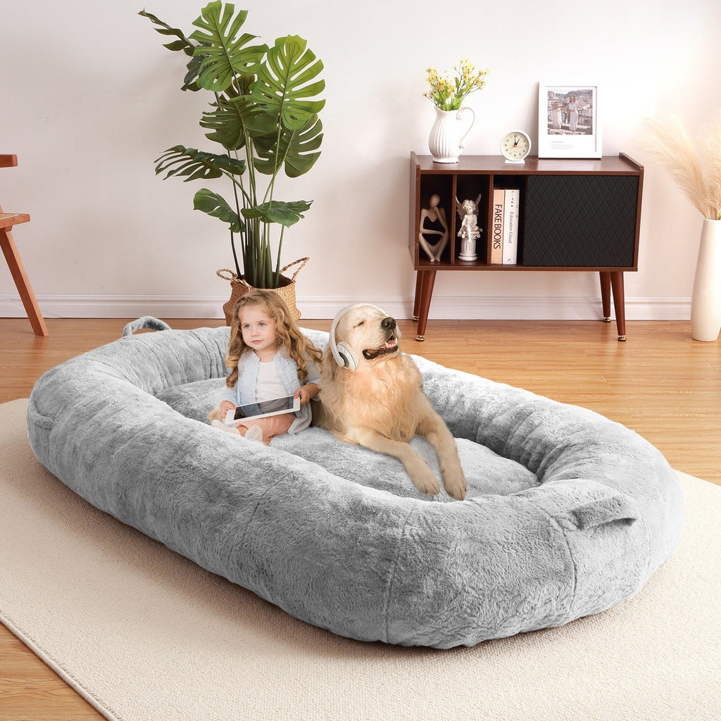 Giant Dog Bed for Humans 71x48x14 Large Dog Bed for People Adults, Washable Napping Dog Bed