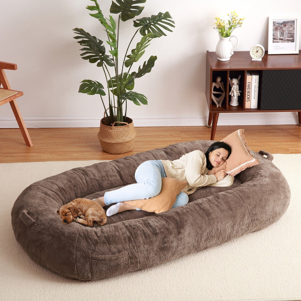 Giant Dog Bed for Humans 71x48x14 Large Dog Bed for People Adults, Washable Napping Dog Bed